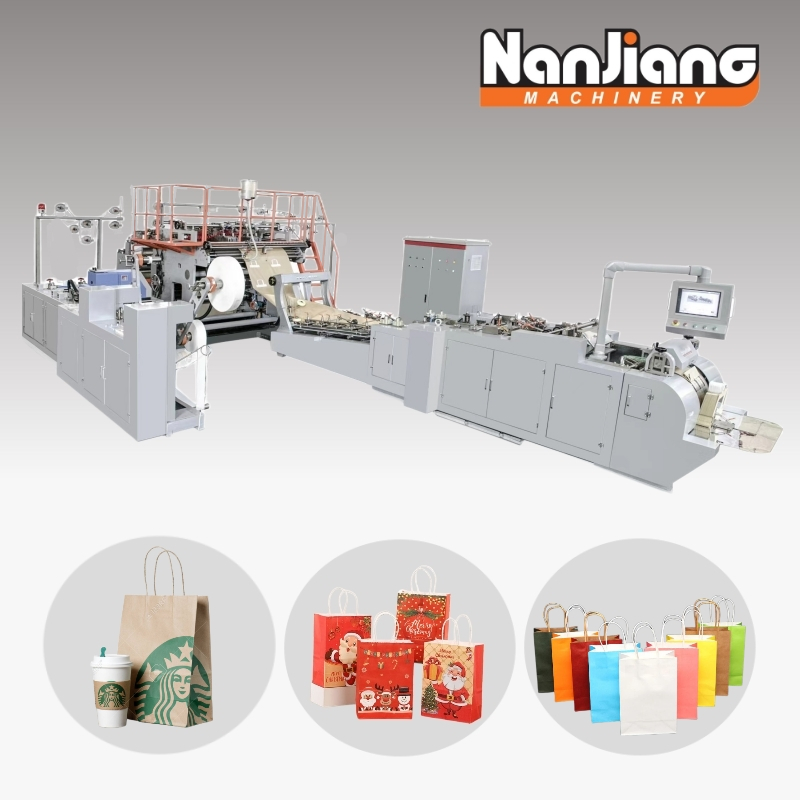 WFD-330 Fully Automatic Roll Fed Paper Bags With Twisted Handle Machine